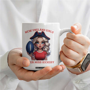 Funny East Coast Football Girl Fan Coffee Mug NE Girls Never Miss Kickoff TS12 Print Your Wear