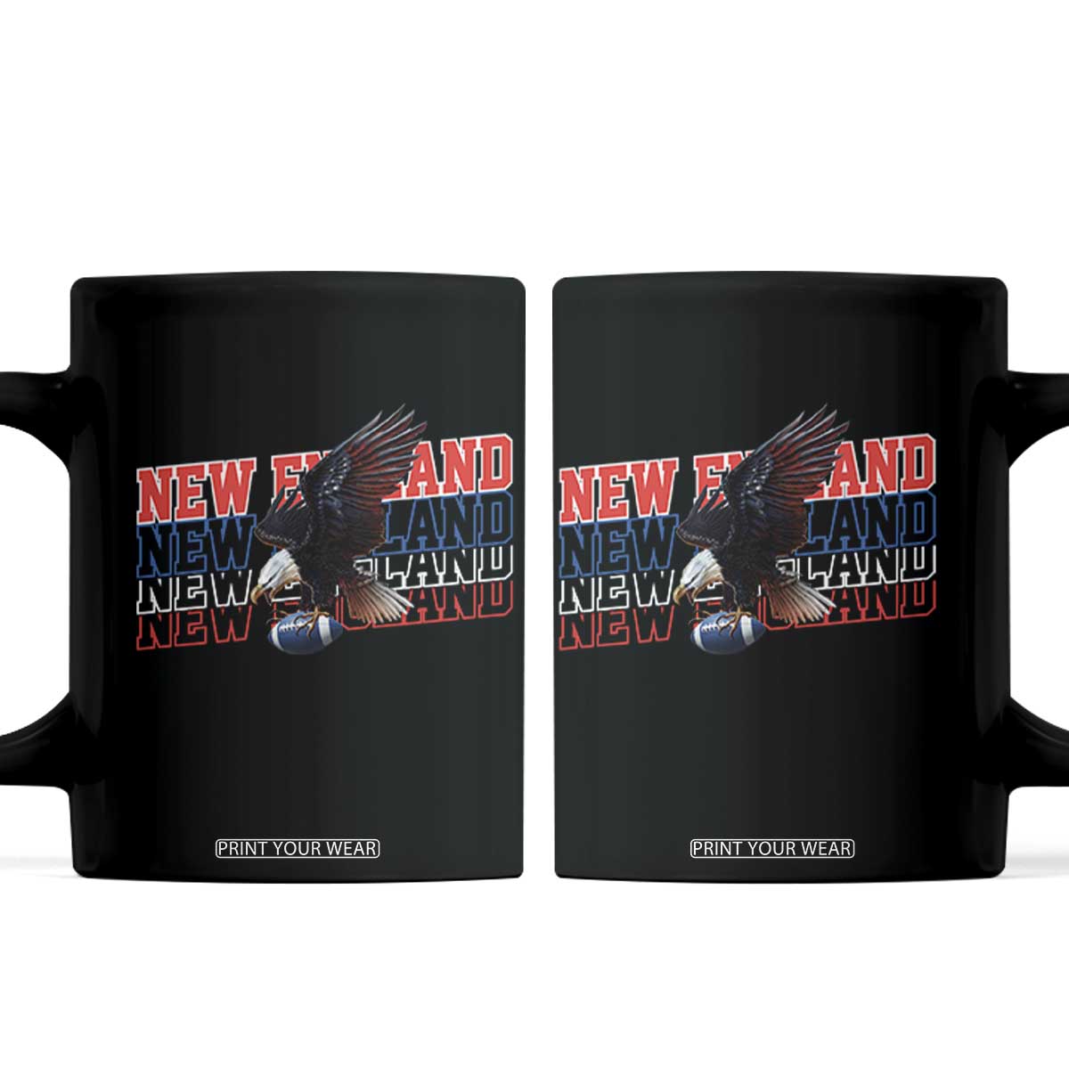 Vintage NE Football Fan Coffee Mug Game Day Lover Gift TS12 Black Print Your Wear