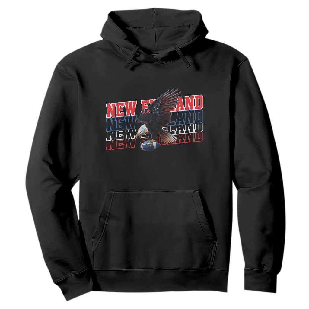 Vintage NE Football Fan Hoodie Game Day Lover Gift TS12 Black Print Your Wear