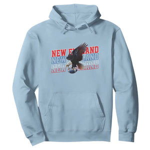 Vintage NE Football Fan Hoodie Game Day Lover Gift TS12 Light Blue Print Your Wear