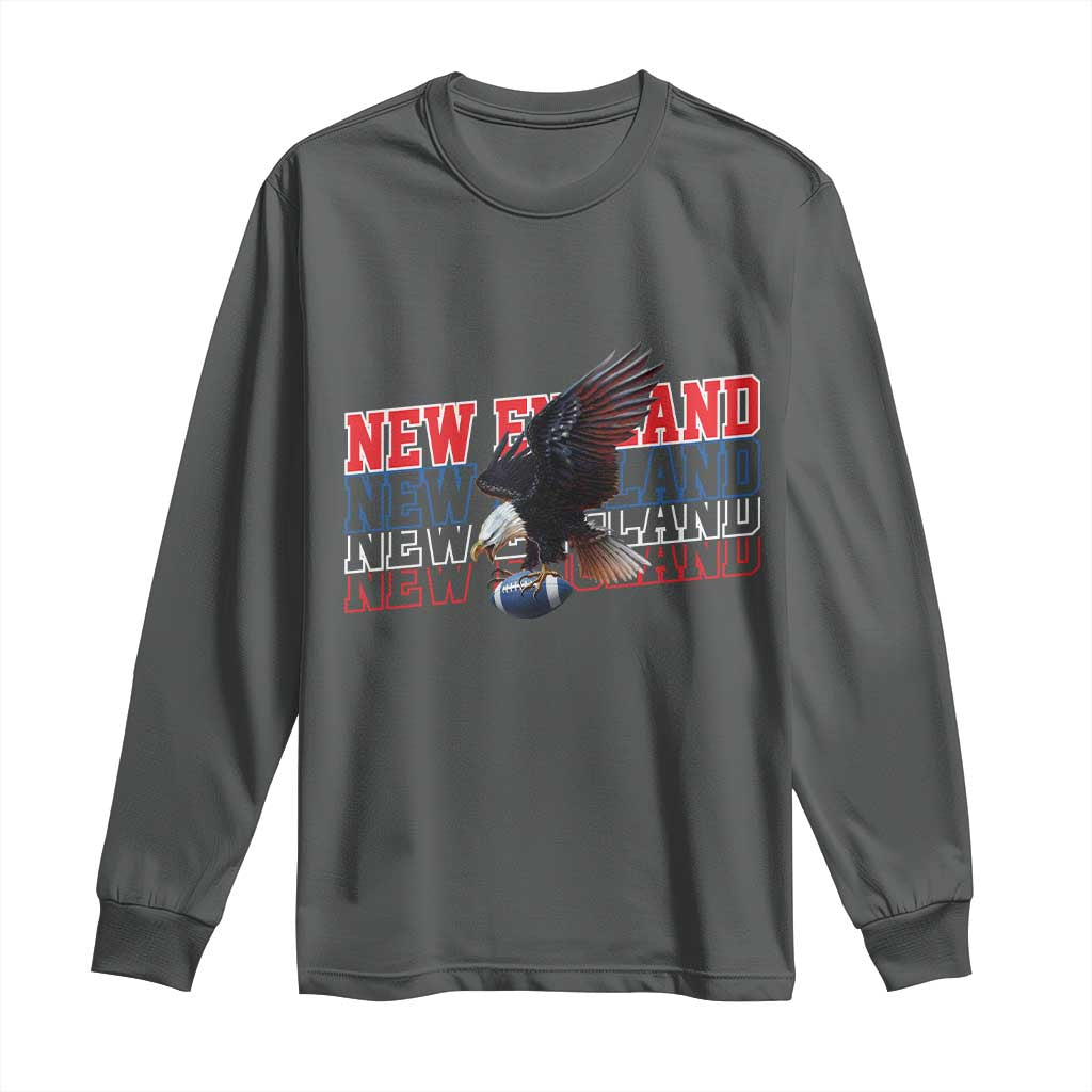 Vintage NE Football Fan Long Sleeve Shirt Game Day Lover Gift TS12 Dark Heather Print Your Wear