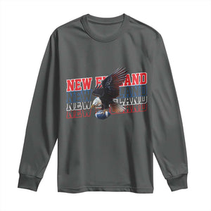 Vintage NE Football Fan Long Sleeve Shirt Game Day Lover Gift TS12 Dark Heather Print Your Wear