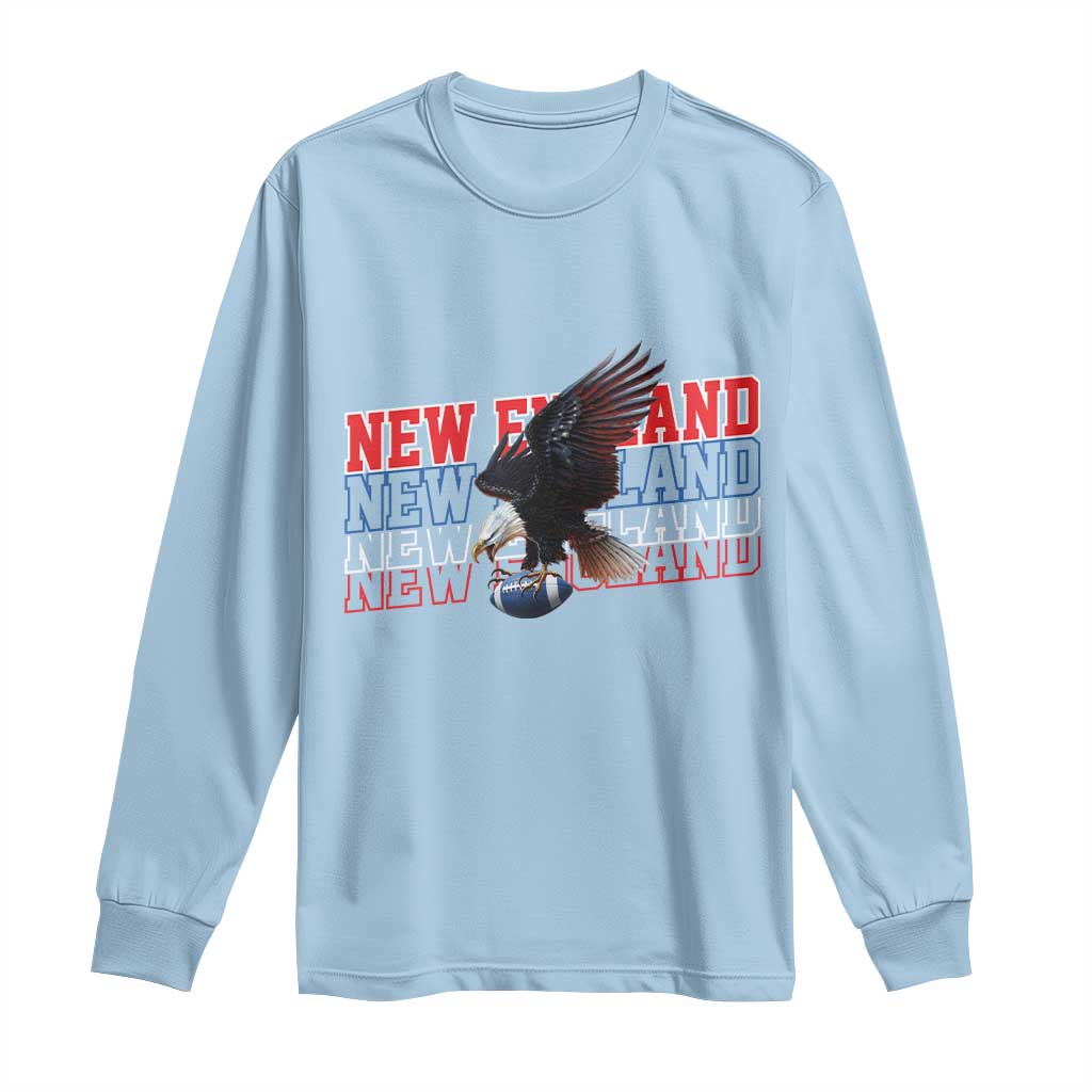Vintage NE Football Fan Long Sleeve Shirt Game Day Lover Gift TS12 Light Blue Print Your Wear