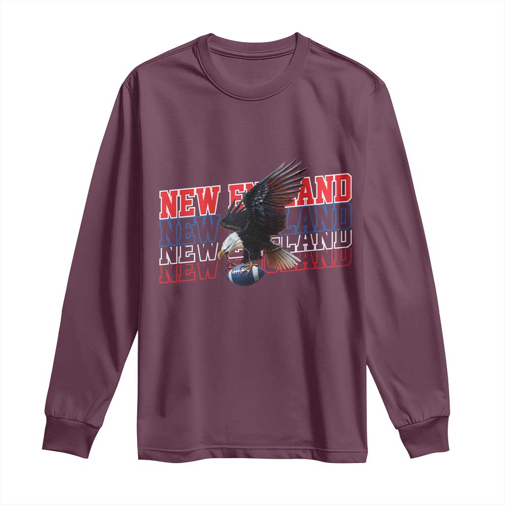 Vintage NE Football Fan Long Sleeve Shirt Game Day Lover Gift TS12 Maroon Print Your Wear