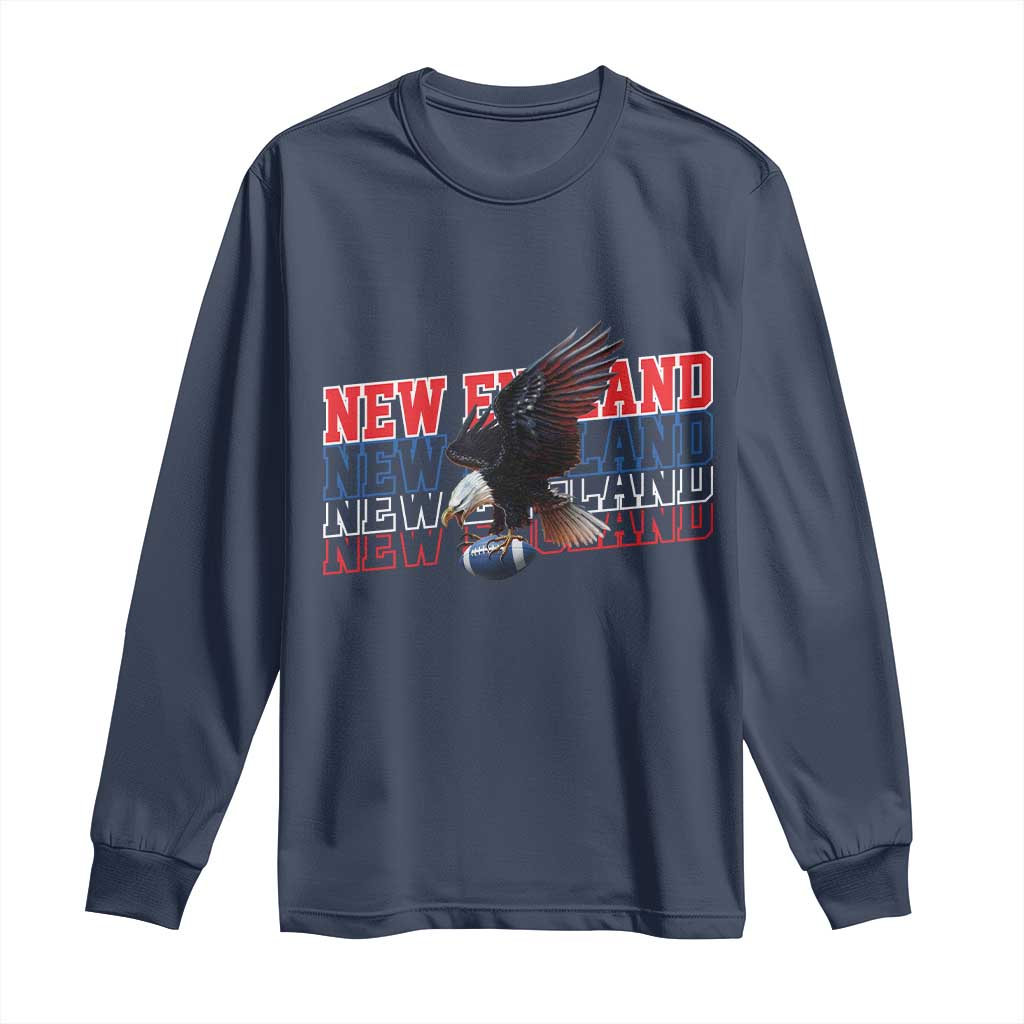Vintage NE Football Fan Long Sleeve Shirt Game Day Lover Gift TS12 Navy Print Your Wear