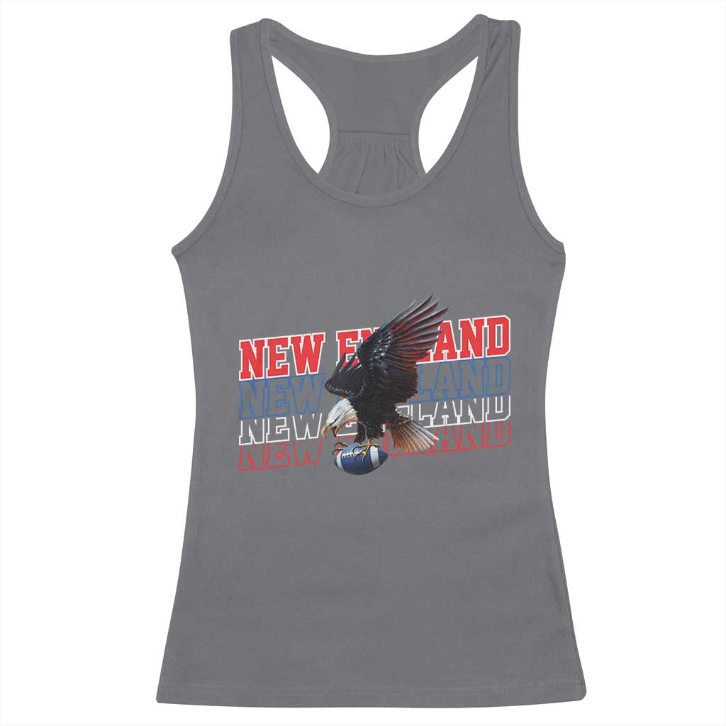 Vintage NE Football Fan Racerback Tank Top Game Day Lover Gift TS12 Charcoal Print Your Wear