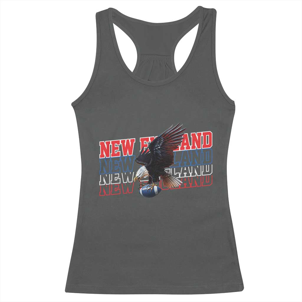 Vintage NE Football Fan Racerback Tank Top Game Day Lover Gift TS12 Dark Heather Print Your Wear