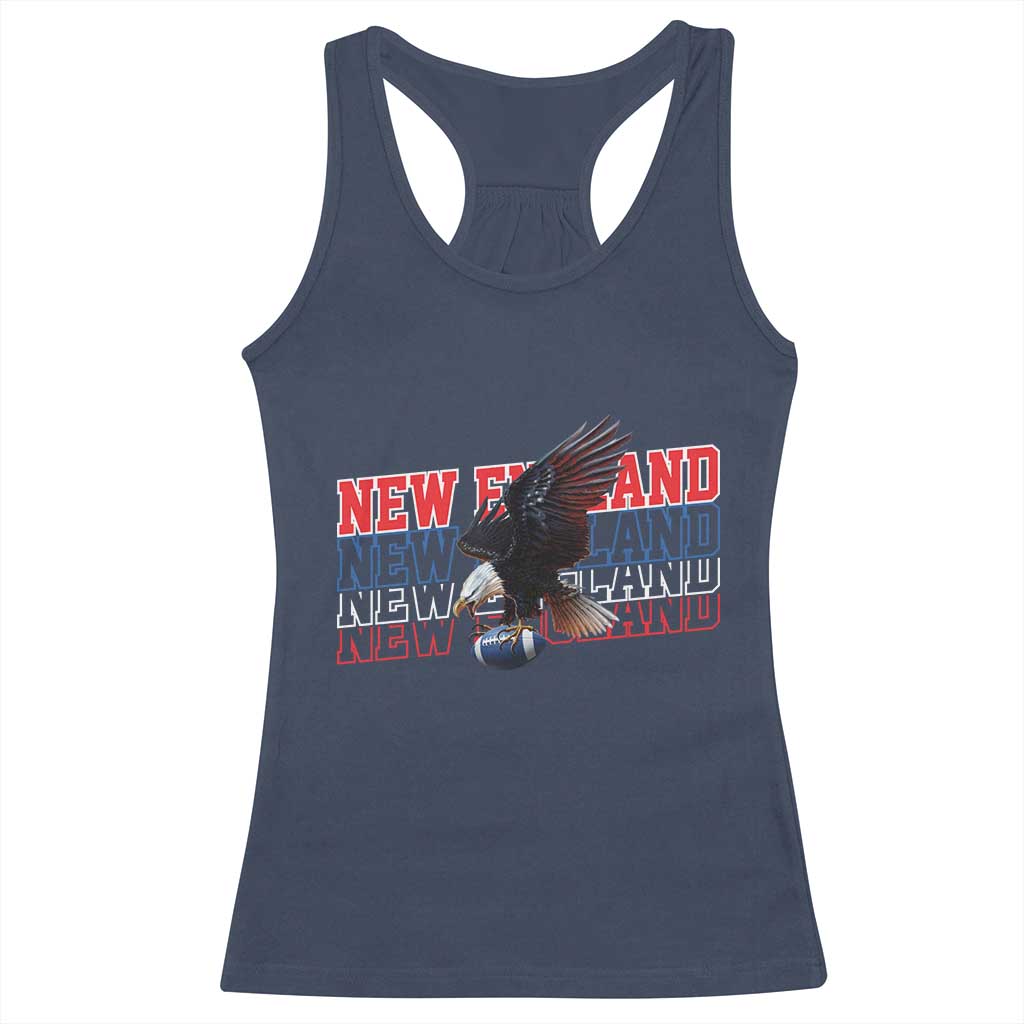 Vintage NE Football Fan Racerback Tank Top Game Day Lover Gift TS12 Navy Print Your Wear