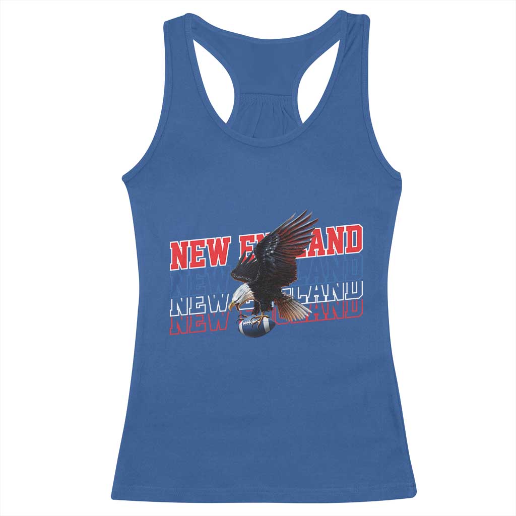 Vintage NE Football Fan Racerback Tank Top Game Day Lover Gift TS12 Royal Blue Print Your Wear