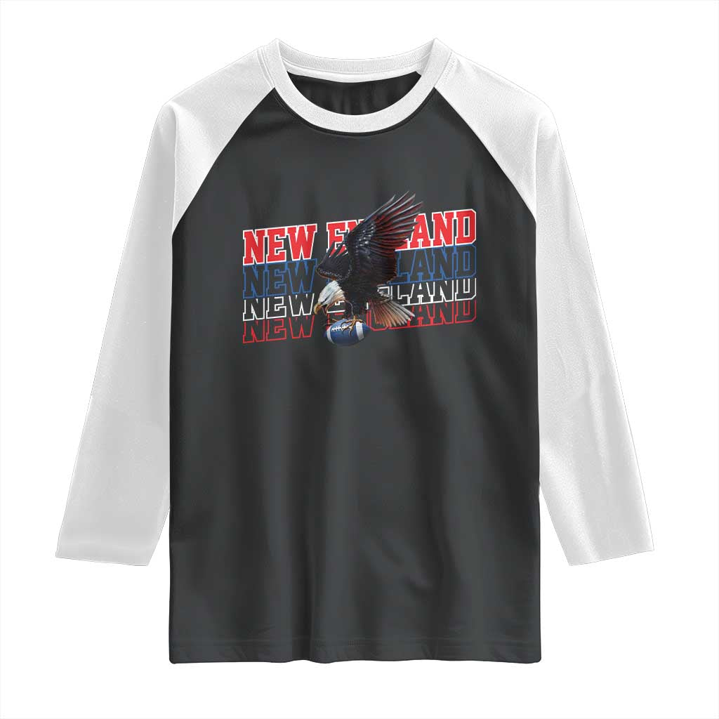 Vintage NE Football Fan Raglan Shirt Game Day Lover Gift TS12 Black White Print Your Wear