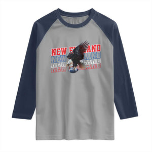 Vintage NE Football Fan Raglan Shirt Game Day Lover Gift TS12 Sport Gray Navy Print Your Wear