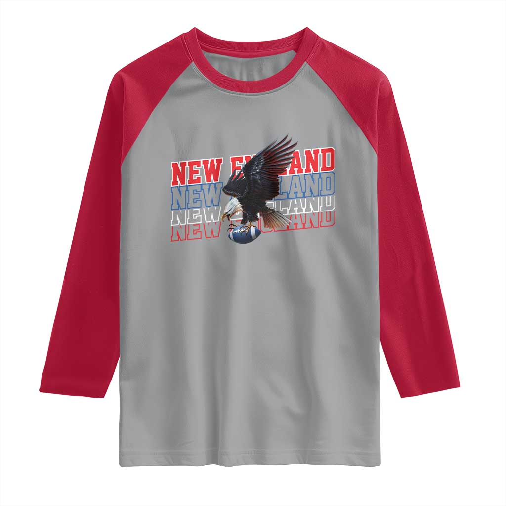 Vintage NE Football Fan Raglan Shirt Game Day Lover Gift TS12 Sport Gray Red Print Your Wear