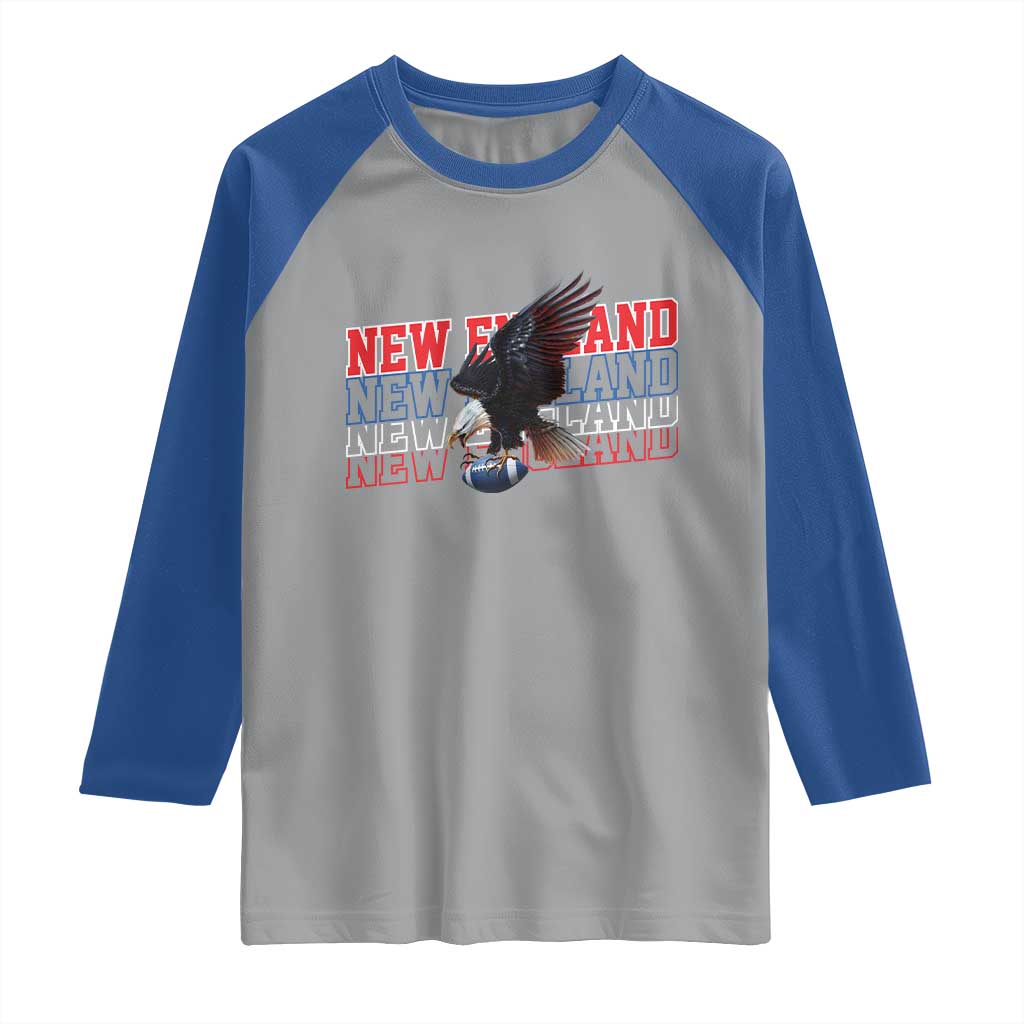 Vintage NE Football Fan Raglan Shirt Game Day Lover Gift TS12 Sport Gray Royal Print Your Wear