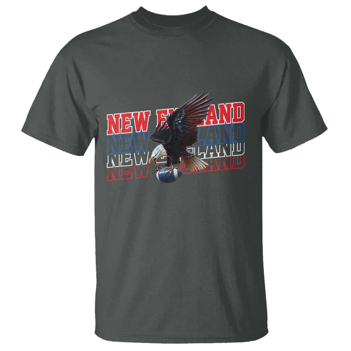 Vintage NE Football Fan T Shirt Game Day Lover Gift TS12 Dark Heather Print Your Wear