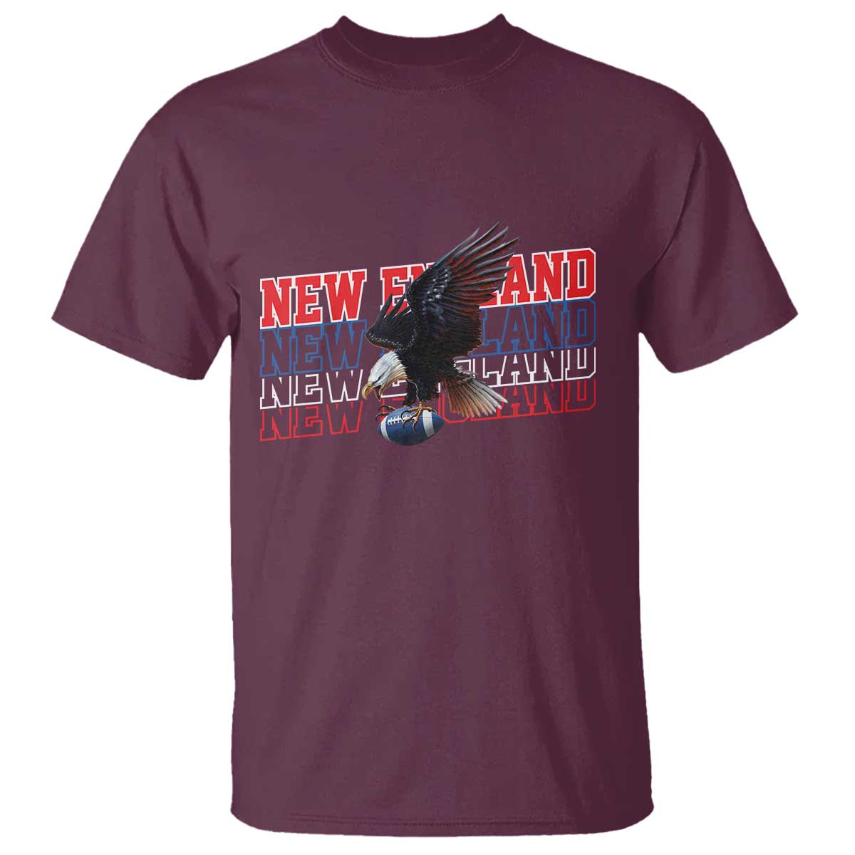 Vintage NE Football Fan T Shirt Game Day Lover Gift TS12 Maroon Print Your Wear