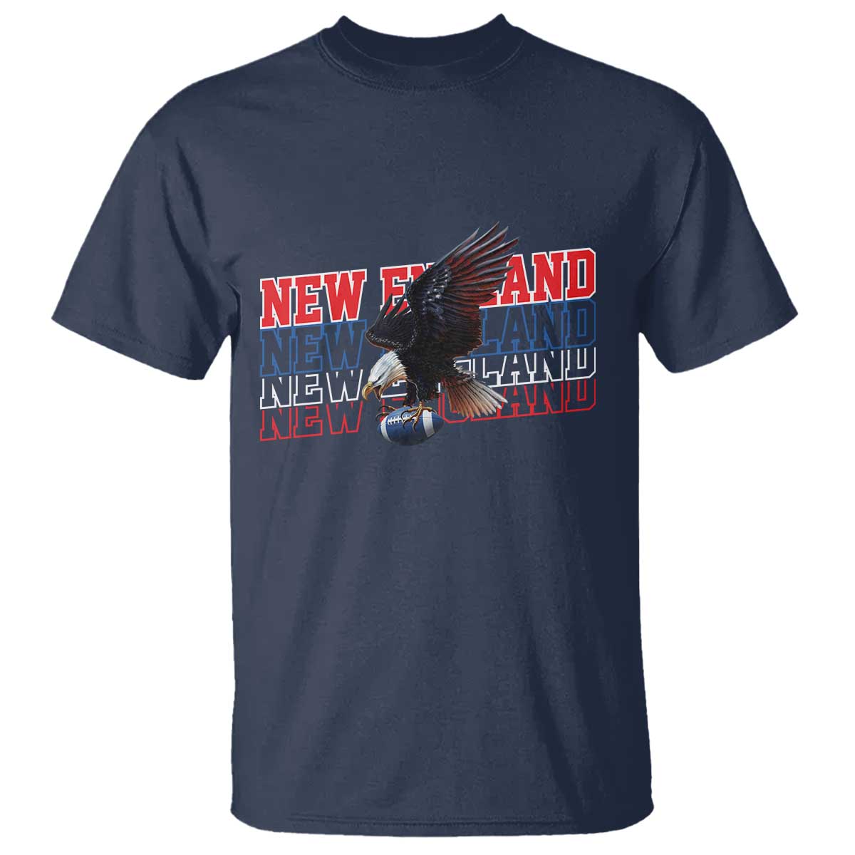 Vintage NE Football Fan T Shirt Game Day Lover Gift TS12 Navy Print Your Wear