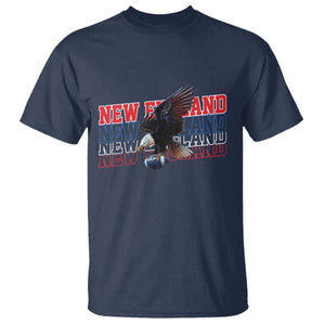 Vintage NE Football Fan T Shirt Game Day Lover Gift TS12 Navy Print Your Wear