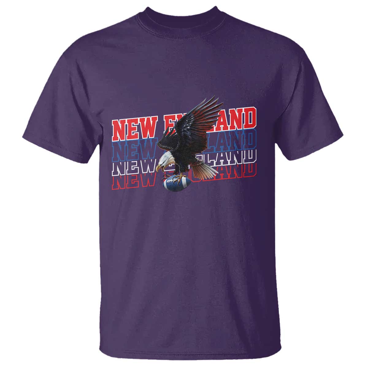 Vintage NE Football Fan T Shirt Game Day Lover Gift TS12 Purple Print Your Wear