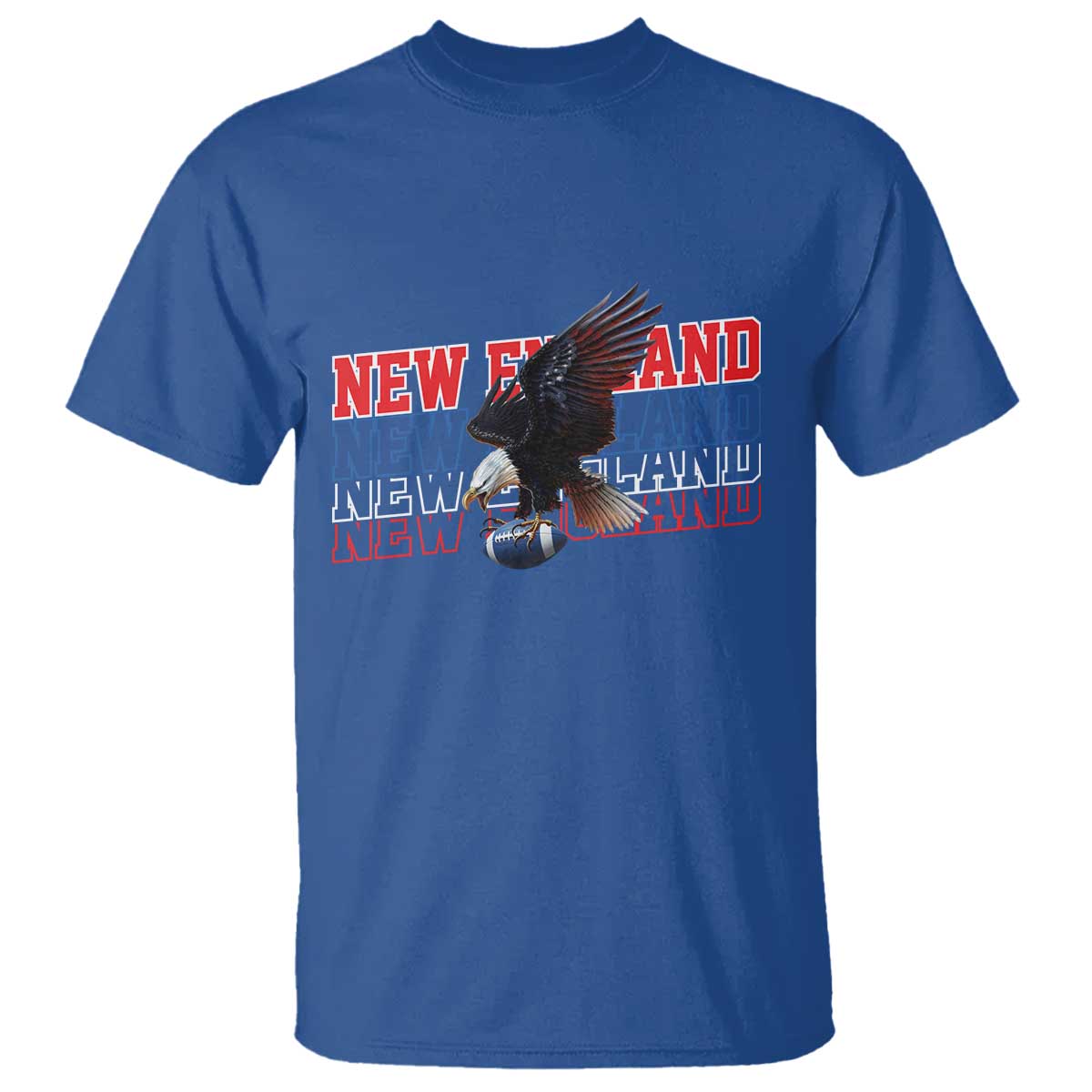 Vintage NE Football Fan T Shirt Game Day Lover Gift TS12 Royal Blue Print Your Wear