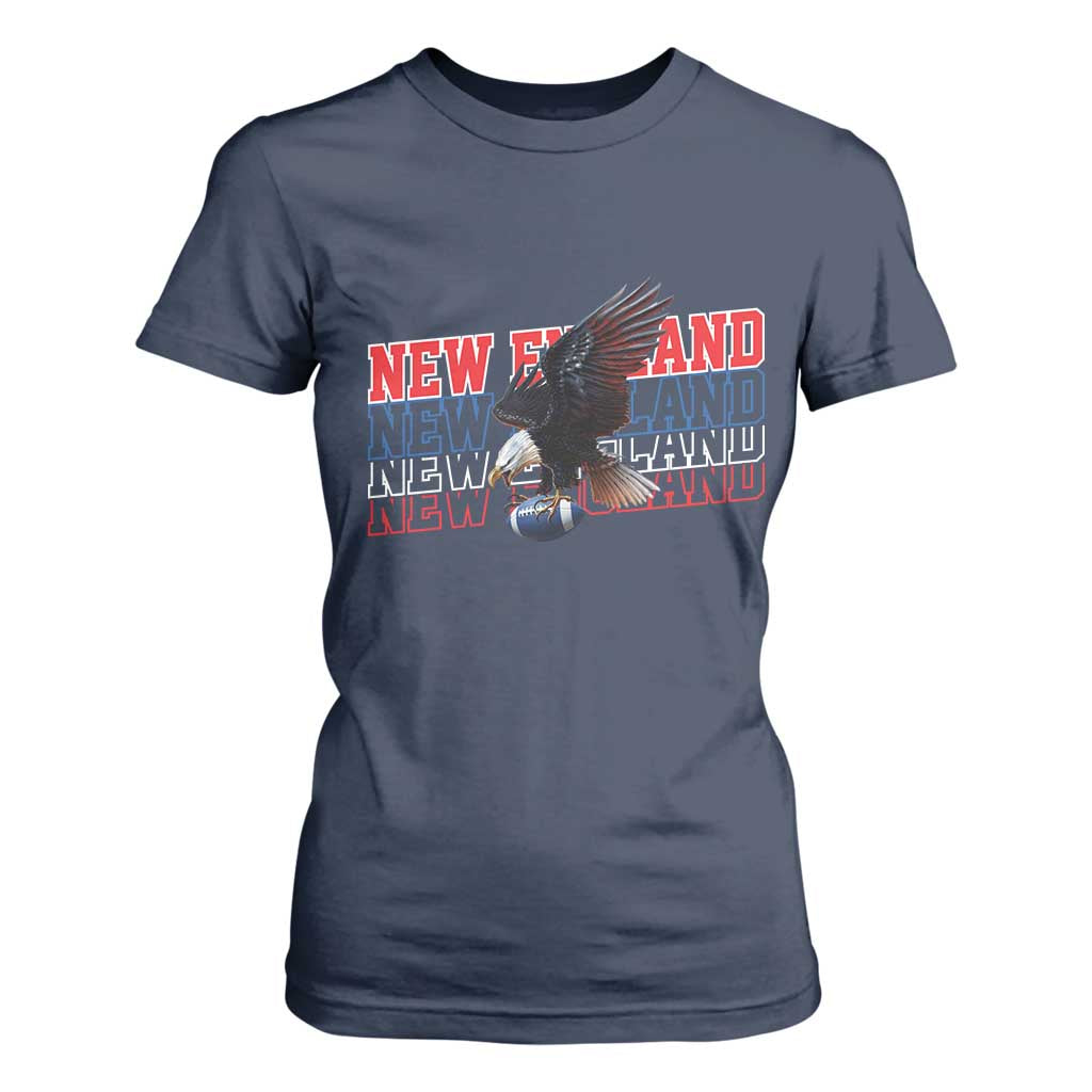 Vintage NE Football Fan T Shirt For Women Game Day Lover Gift TS12 Navy Print Your Wear