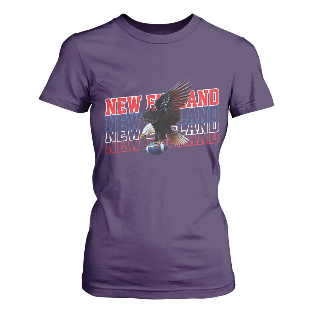 Vintage NE Football Fan T Shirt For Women Game Day Lover Gift TS12 Purple Print Your Wear