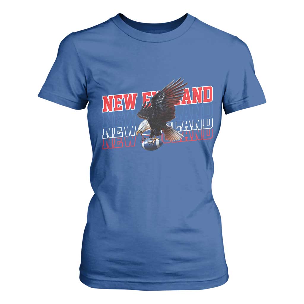 Vintage NE Football Fan T Shirt For Women Game Day Lover Gift TS12 Royal Blue Print Your Wear