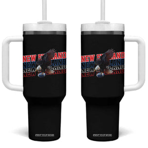 Vintage NE Football Fan Tumbler With Handle Game Day Lover Gift TS12 One Size: 40 oz Black Print Your Wear