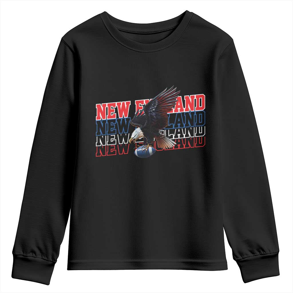 Vintage NE Football Fan Youth Sweatshirt Game Day Lover Gift TS12 Black Print Your Wear
