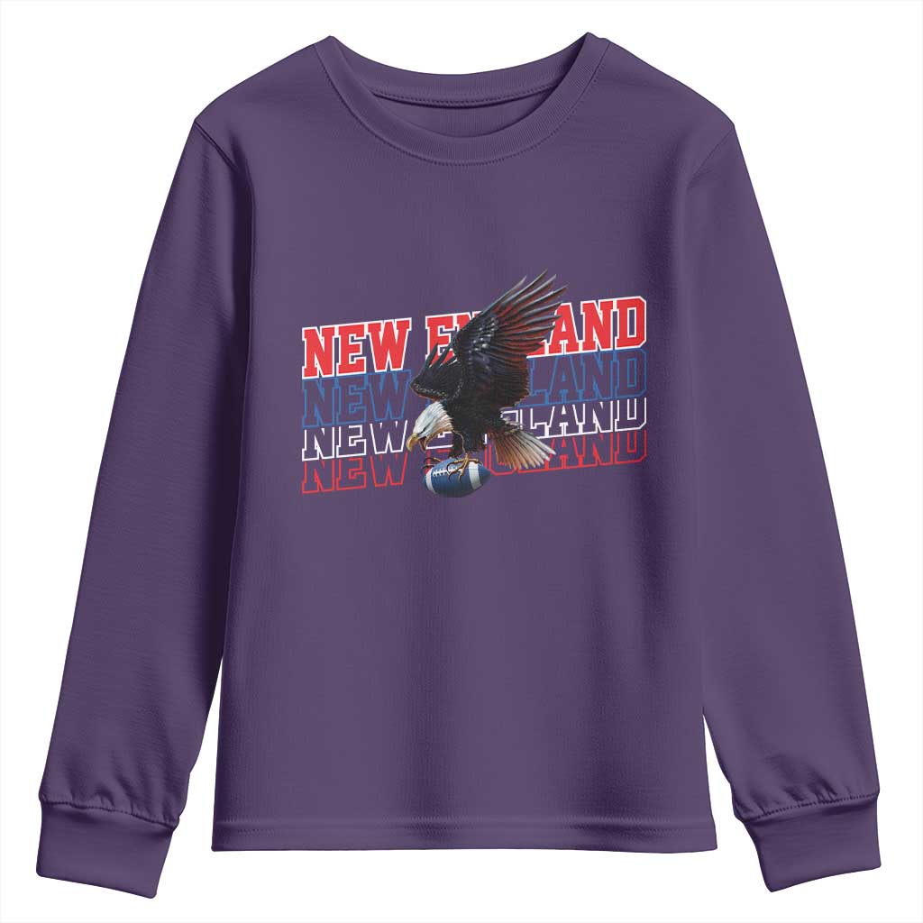 Vintage NE Football Fan Youth Sweatshirt Game Day Lover Gift TS12 Purple Print Your Wear