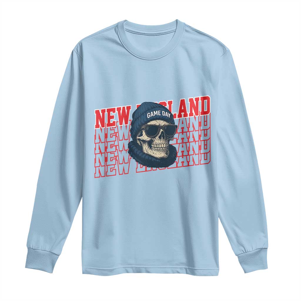Gothic NE Football Fan Long Sleeve Shirt Game Day Lover Gift TS12 Light Blue Print Your Wear