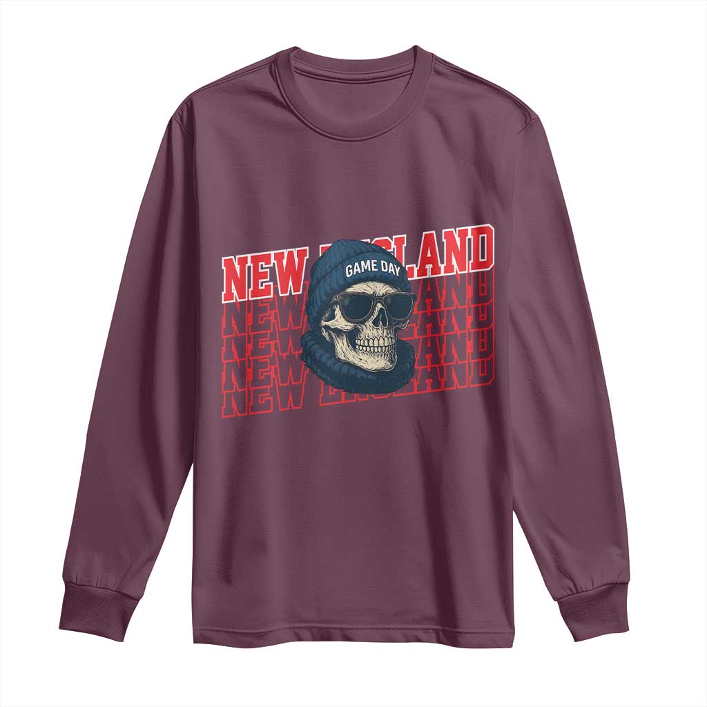 Gothic NE Football Fan Long Sleeve Shirt Game Day Lover Gift TS12 Maroon Print Your Wear