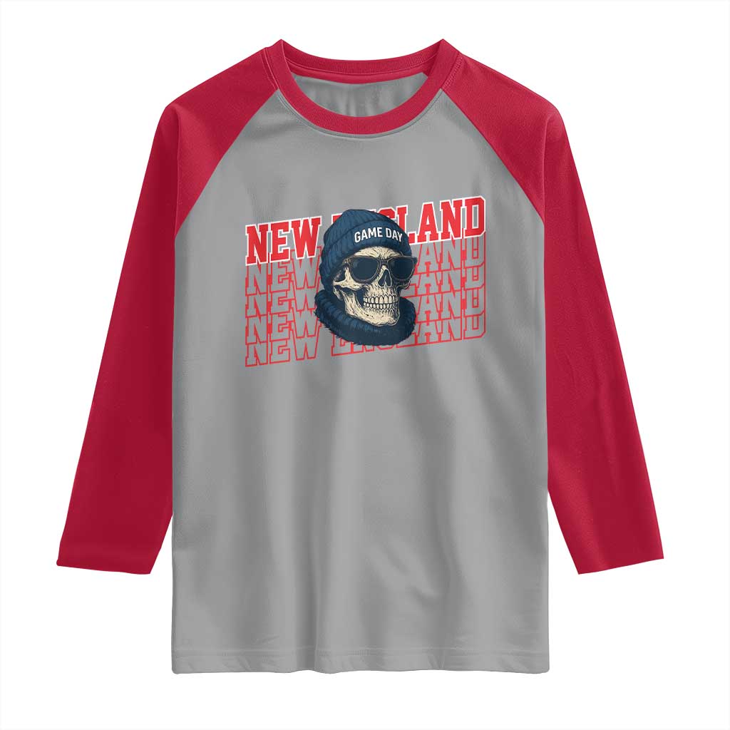 Gothic NE Football Fan Raglan Shirt Game Day Lover Gift TS12 Sport Gray Red Print Your Wear