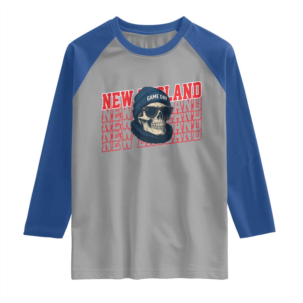 Gothic NE Football Fan Raglan Shirt Game Day Lover Gift TS12 Sport Gray Royal Print Your Wear