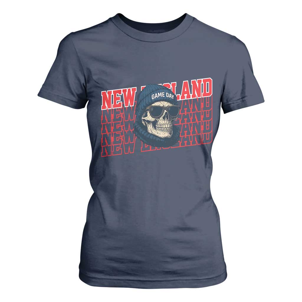 Gothic NE Football Fan T Shirt For Women Game Day Lover Gift TS12 Navy Print Your Wear