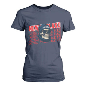 Gothic NE Football Fan T Shirt For Women Game Day Lover Gift TS12 Navy Print Your Wear
