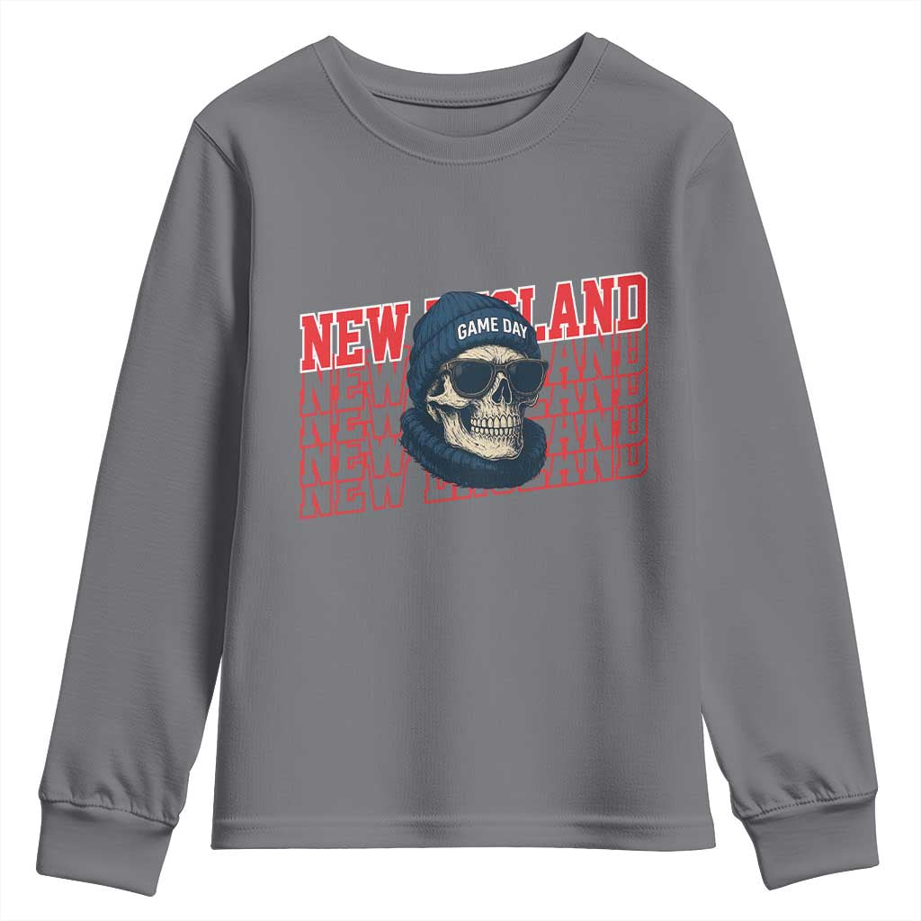 Gothic NE Football Fan Youth Sweatshirt Game Day Lover Gift TS12 Charcoal Print Your Wear