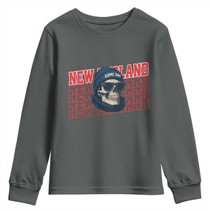 Gothic NE Football Fan Youth Sweatshirt Game Day Lover Gift TS12 Dark Heather Print Your Wear