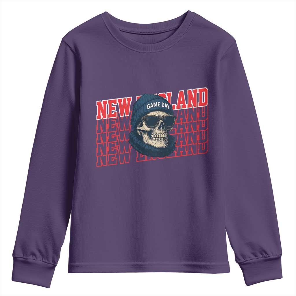 Gothic NE Football Fan Youth Sweatshirt Game Day Lover Gift TS12 Purple Print Your Wear