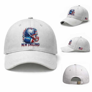 NE Football Spirit Baseball Cap Game Day Sports Fan Gift TS12 Baseball Cap Universal Fit White Print Your Wear