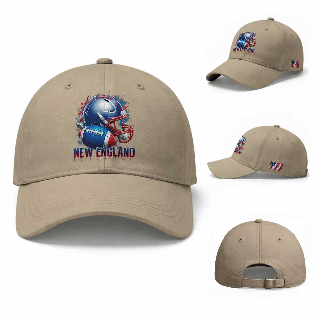 NE Football Spirit Baseball Cap Game Day Sports Fan Gift TS12 Baseball Cap Universal Fit Khaki Print Your Wear