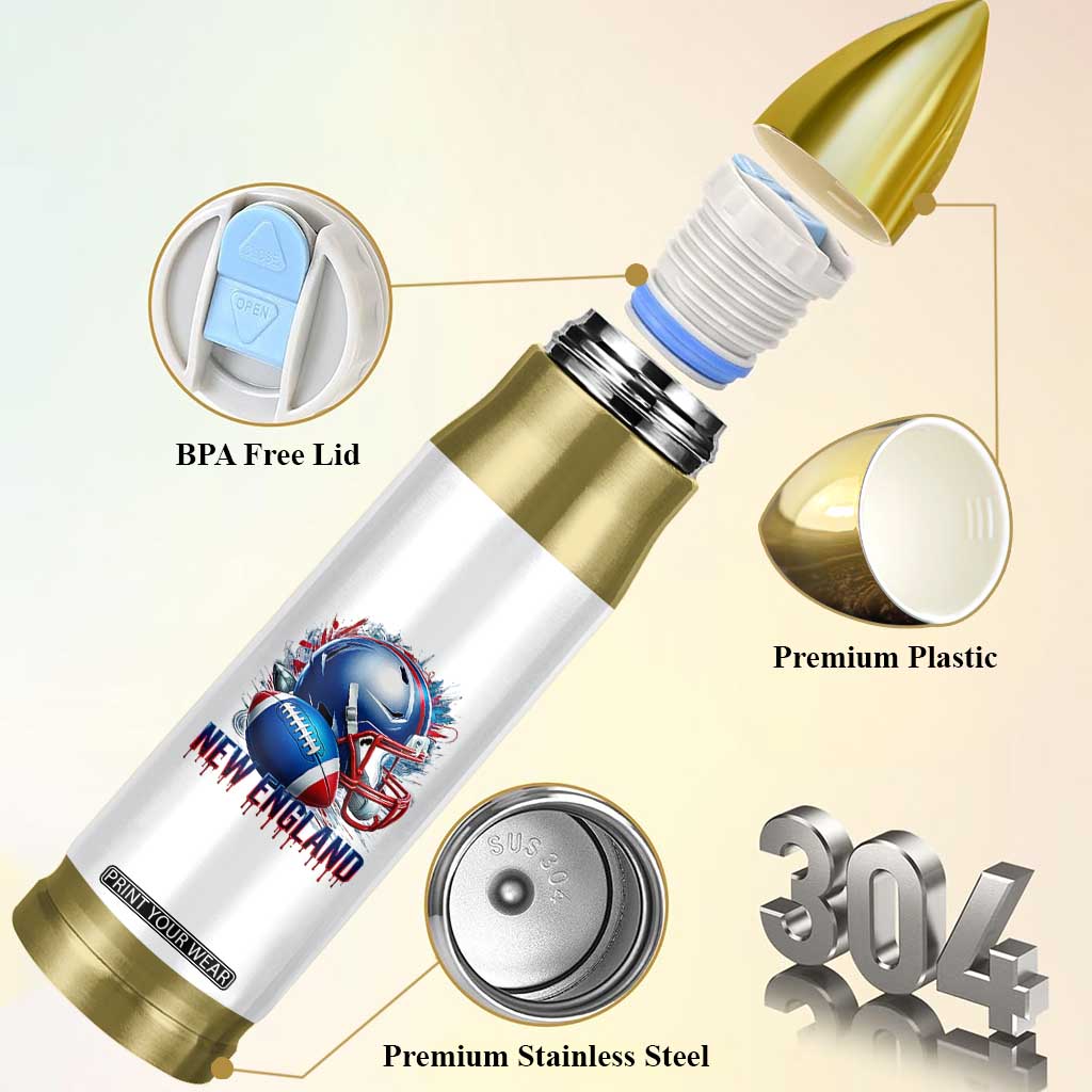 NE Football Spirit Bullet Tumbler Game Day Sports Fan Gift TS12 Print Your Wear