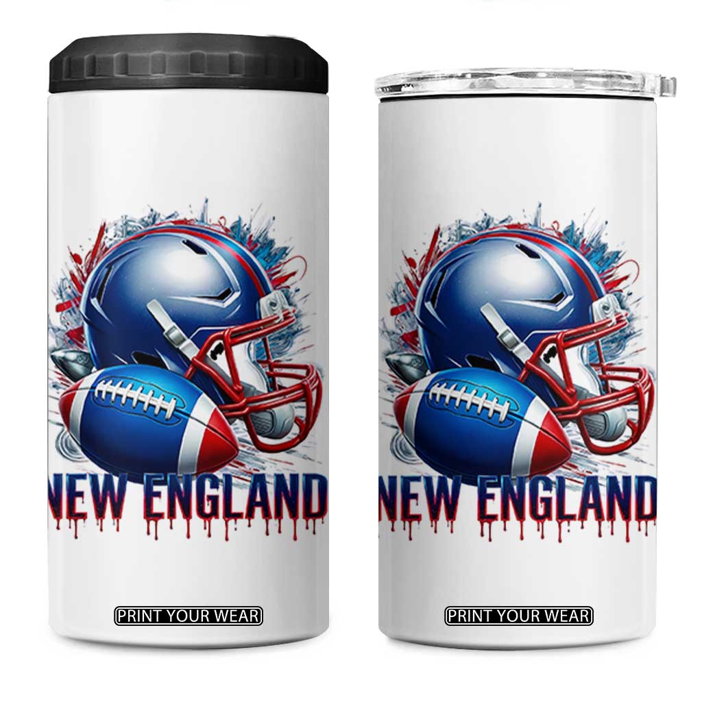 NE Football Spirit 4 in 1 Can Cooler Tumbler Game Day Sports Fan Gift TS12 One Size: 16 oz White Print Your Wear