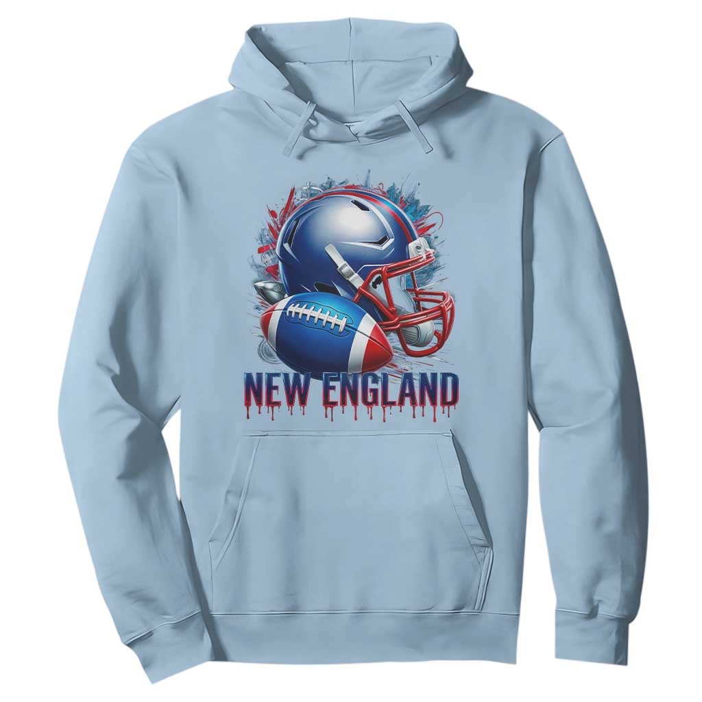 NE Football Spirit Hoodie Game Day Sports Fan Gift TS12 Light Blue Print Your Wear