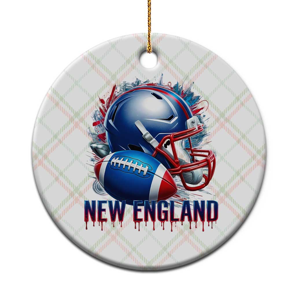 NE Football Spirit Ceramic Ornament Game Day Sports Fan Gift TS12 1pc Christmas Plaid Print Your Wear