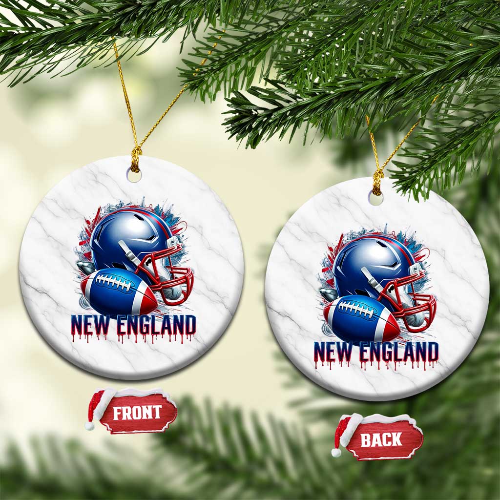 NE Football Spirit Ceramic Ornament Game Day Sports Fan Gift TS12 1pc White Marble Print Your Wear