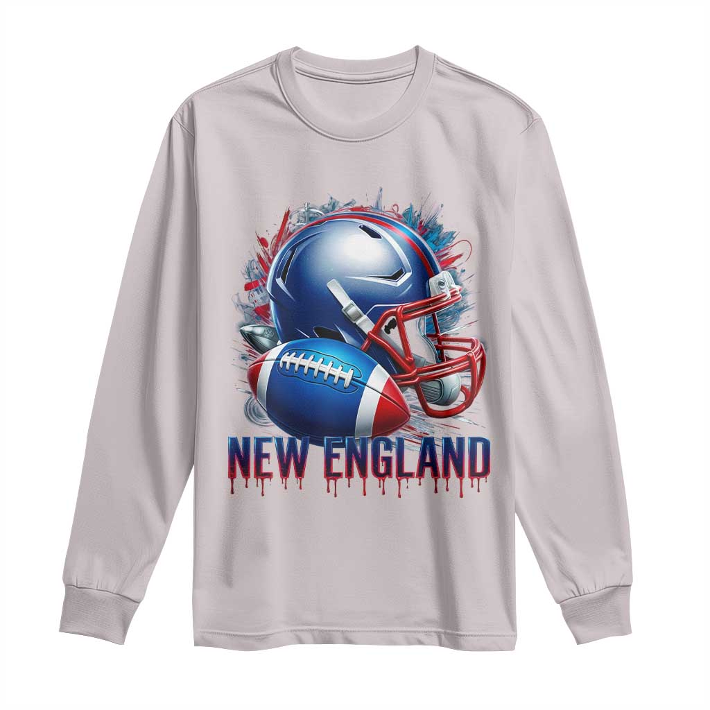 NE Football Spirit Long Sleeve Shirt Game Day Sports Fan Gift TS12 Ice Gray Print Your Wear