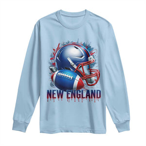 NE Football Spirit Long Sleeve Shirt Game Day Sports Fan Gift TS12 Light Blue Print Your Wear