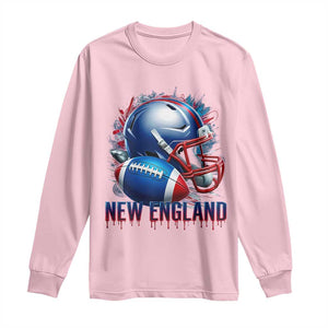 NE Football Spirit Long Sleeve Shirt Game Day Sports Fan Gift TS12 Light Pink Print Your Wear