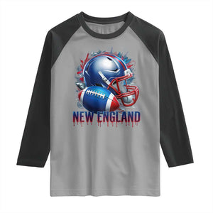 NE Football Spirit Raglan Shirt Game Day Sports Fan Gift TS12 Sport Gray Black Print Your Wear