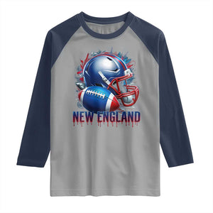 NE Football Spirit Raglan Shirt Game Day Sports Fan Gift TS12 Sport Gray Navy Print Your Wear